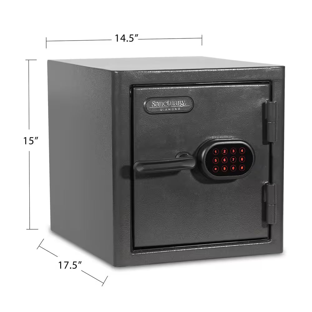 Diamond 1.32 Cu. Ft. Fireproof/Waterproof Home & Office Safe with Electronic Lock, Dark Gray Hammertone Finish