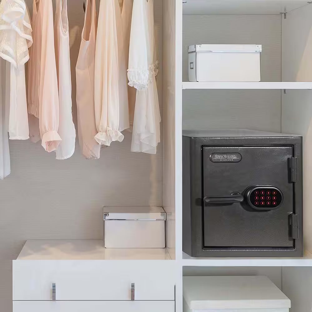 Diamond 1.32 Cu. Ft. Fireproof/Waterproof Home & Office Safe with Electronic Lock, Dark Gray Hammertone Finish