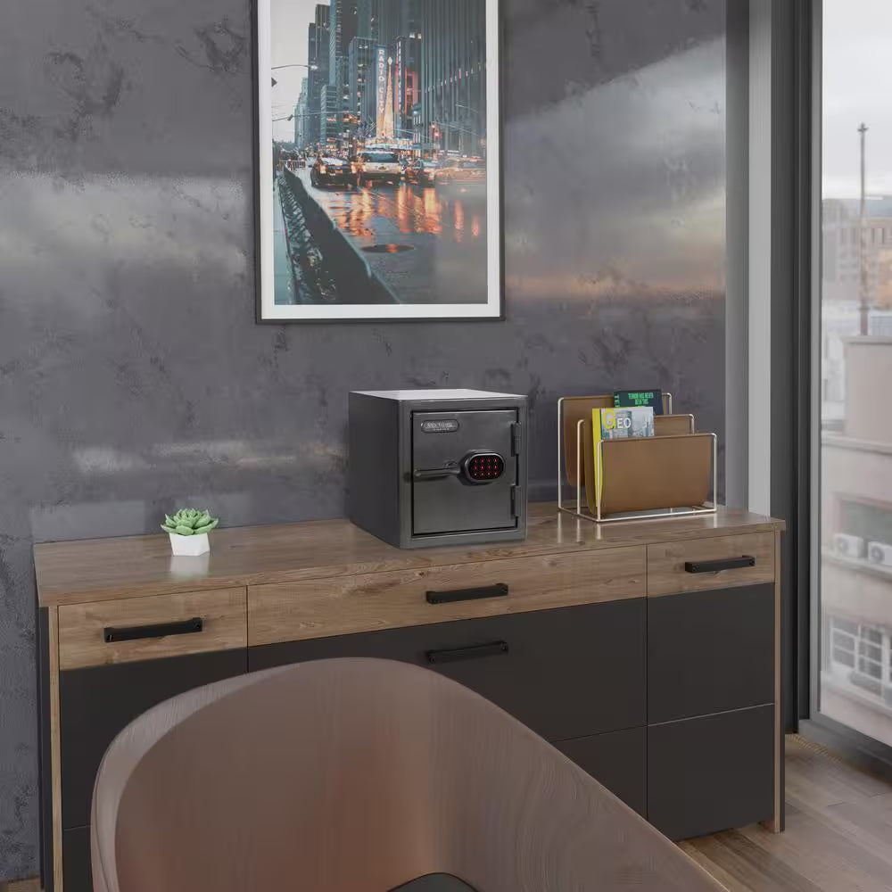 Diamond 1.32 Cu. Ft. Fireproof/Waterproof Home & Office Safe with Electronic Lock, Dark Gray Hammertone Finish