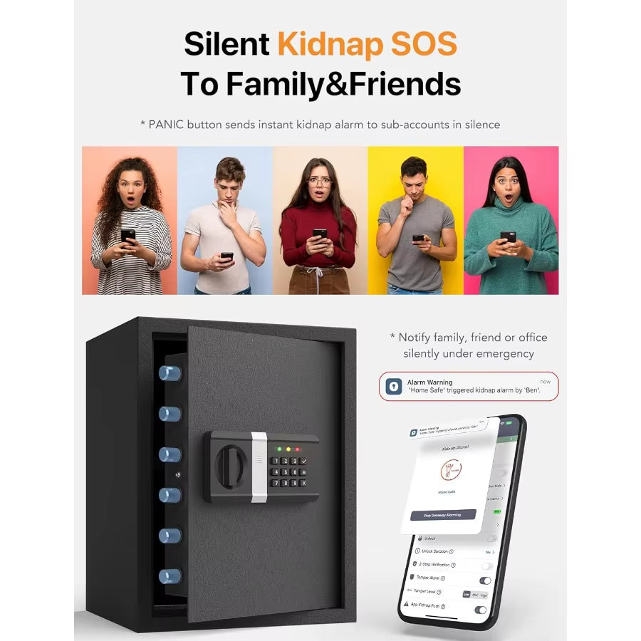 FORFEND Smart Home Safe with Wifi Connectivity and App Control for Secure Storage in Home or Office Features Voice Command Acti