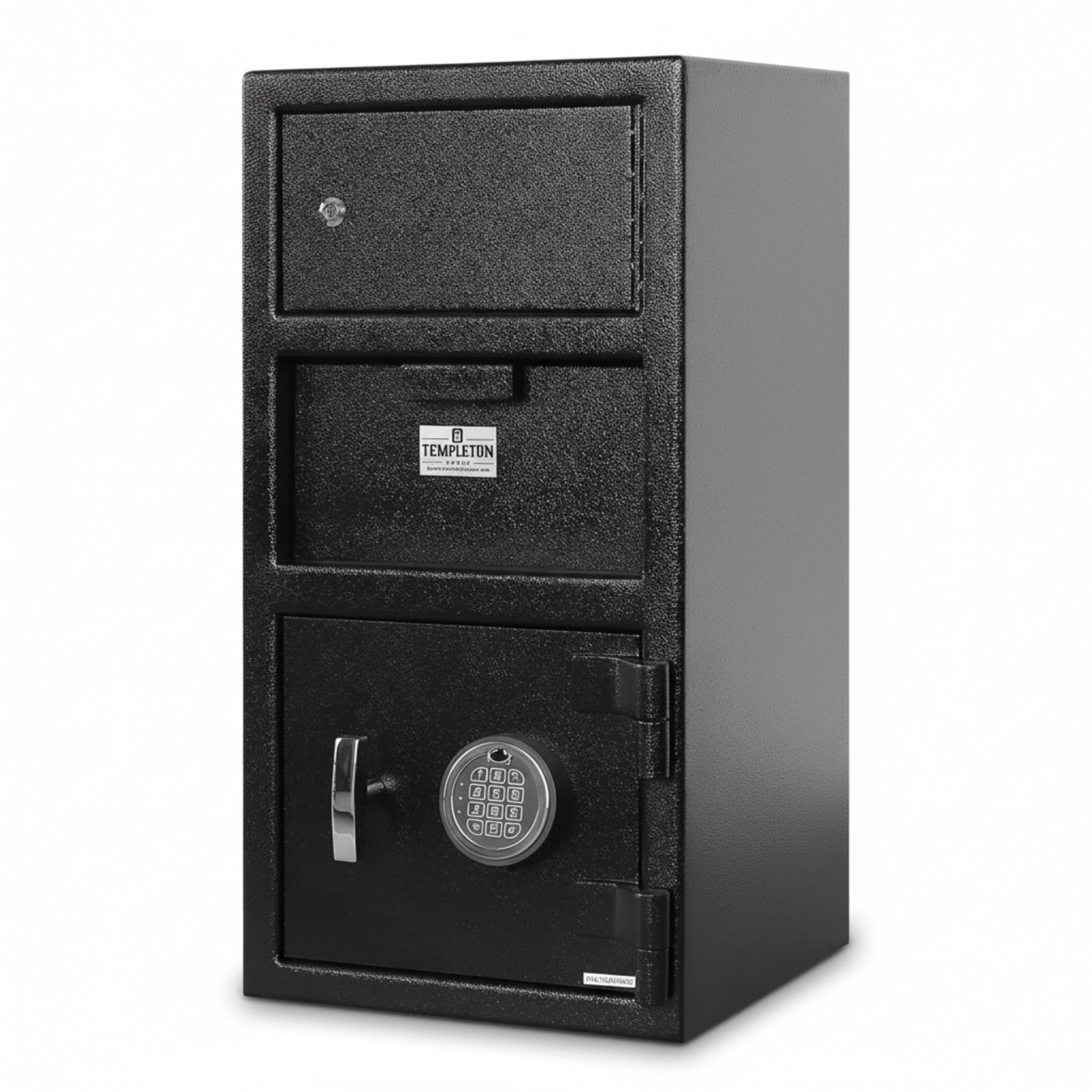 T867 Standard Depository Drop Safe & Lock Box, Electronic Multi-User Keypad Combination Lock with Key Backup, anti Fishing Security, 1.5 CBF Black