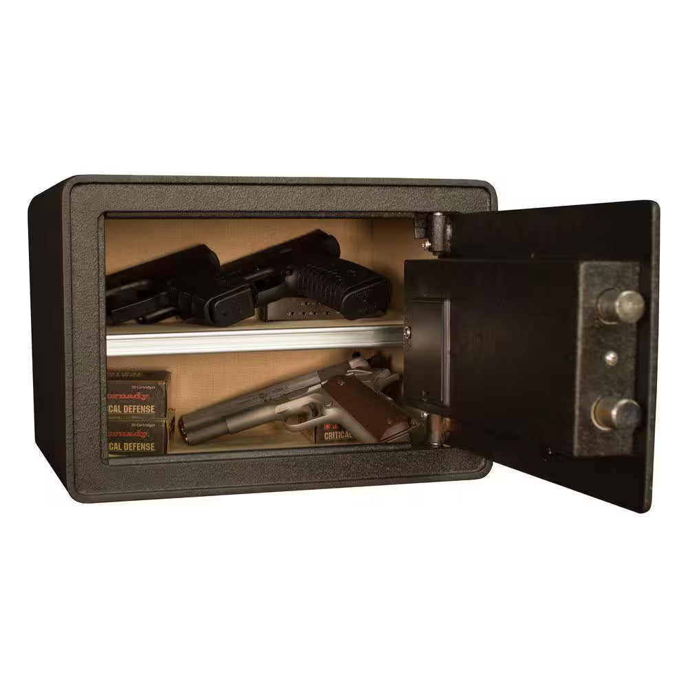 0.817 Cu. Ft. All Steel Security Safe with Biometric Lock, Textured Black