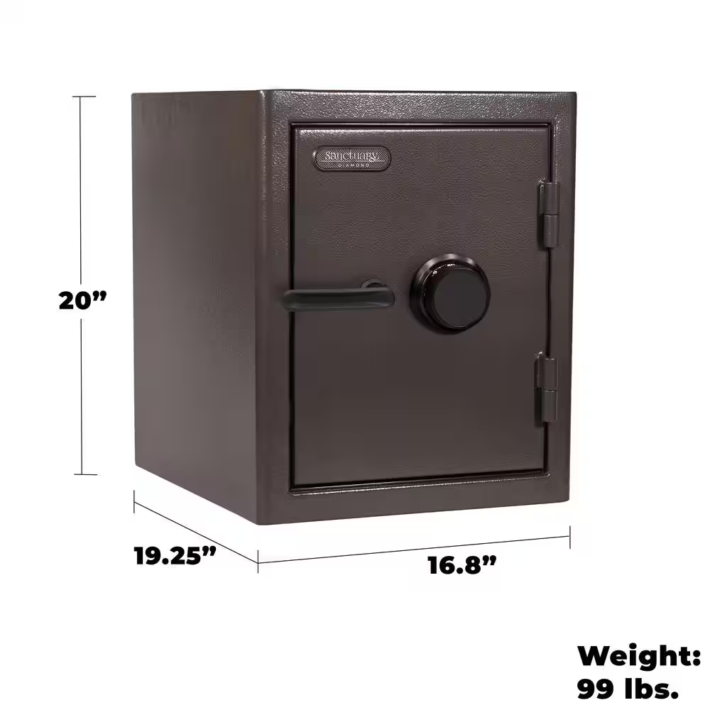 Diamond 2.2 Cu. Ft. Fireproof/Waterproof Home and Office Safe with Combination Lock, Dark Gray Hammertone Finish