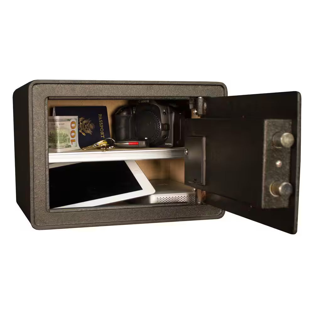 0.817 Cu. Ft. All Steel Security Safe with Biometric Lock, Textured Black