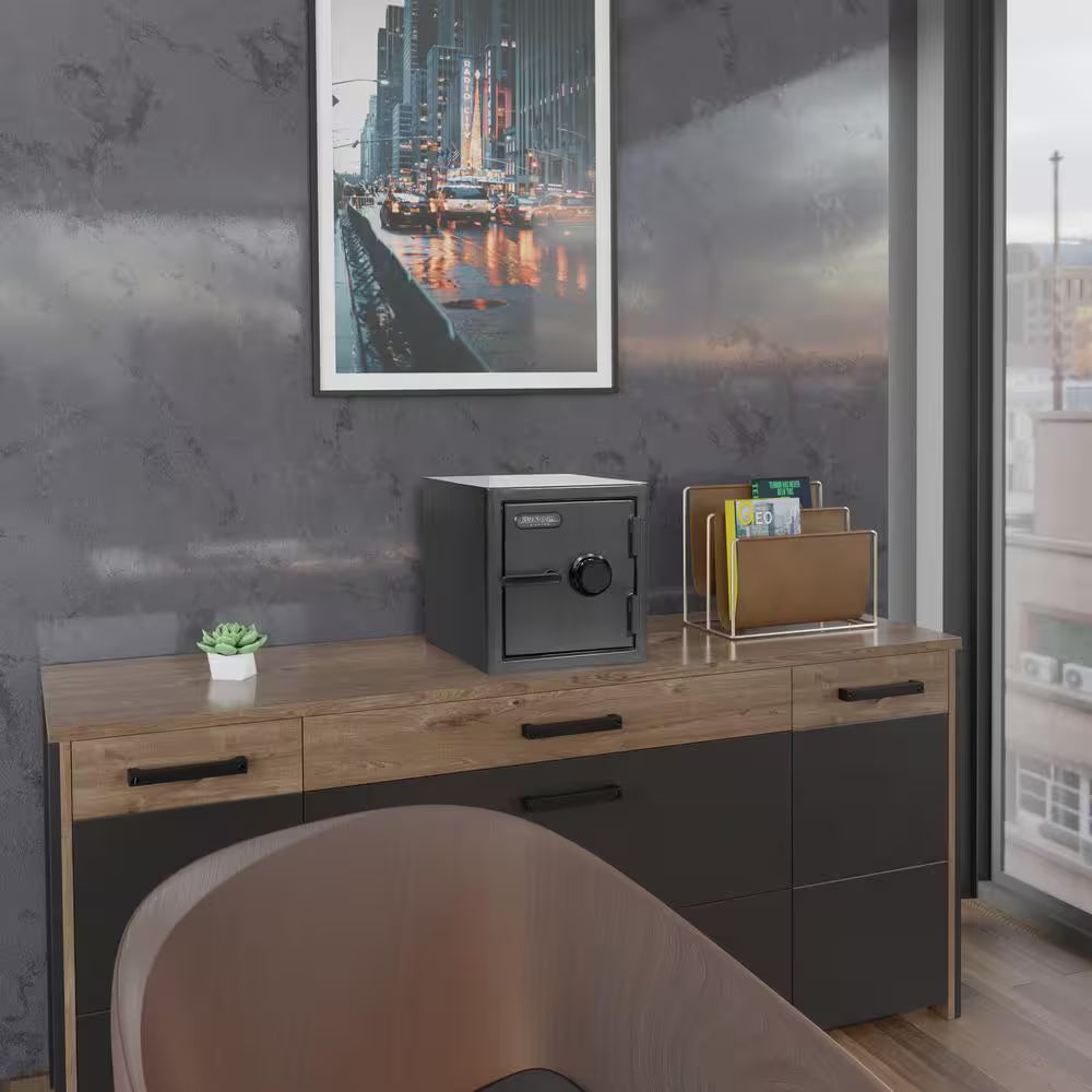 Diamond 1.32 Cu. Ft. Fireproof/Waterproof Home & Office Safe with Combination Lock, Dark Gray Hammertone Finish