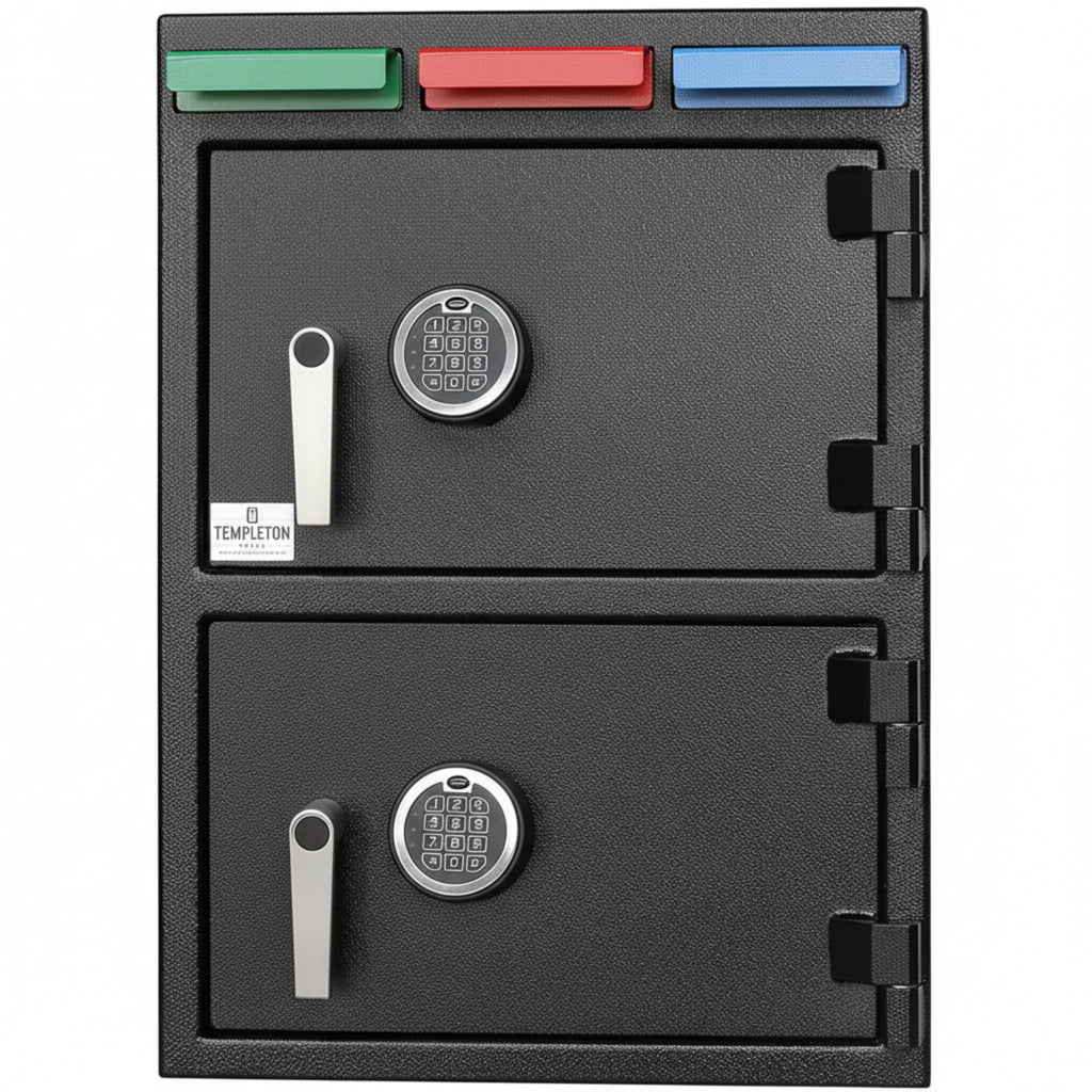 T 868 Two Door Multi-User Depository Drop Safe with Electronic Locks & Segregated Drop Slots, 2.88 CBF