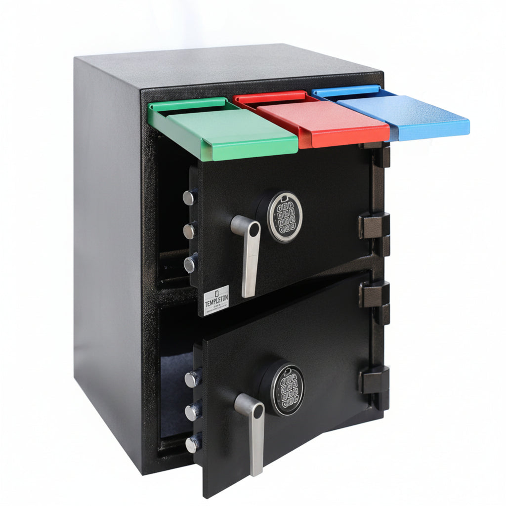 T 868 Two Door Multi-User Depository Drop Safe with Electronic Locks & Segregated Drop Slots, 2.88 CBF