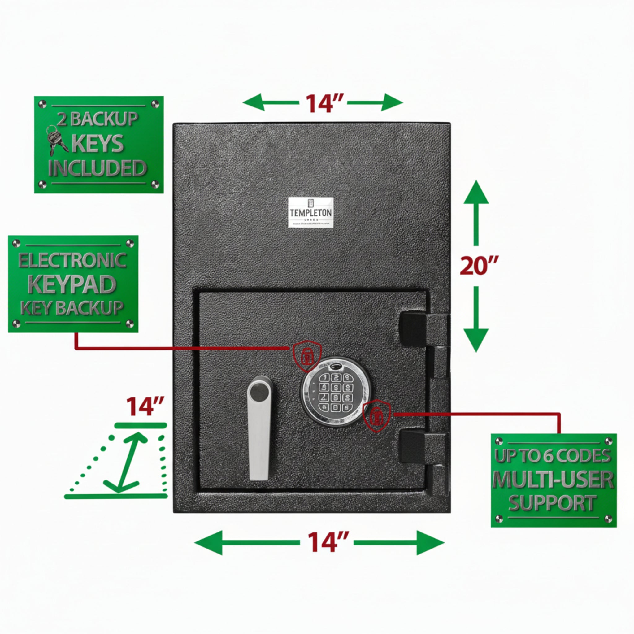 T862R Rear Drop Depository Safe with Electronic Keypad Combination & Key Backup, 1.12 CBF