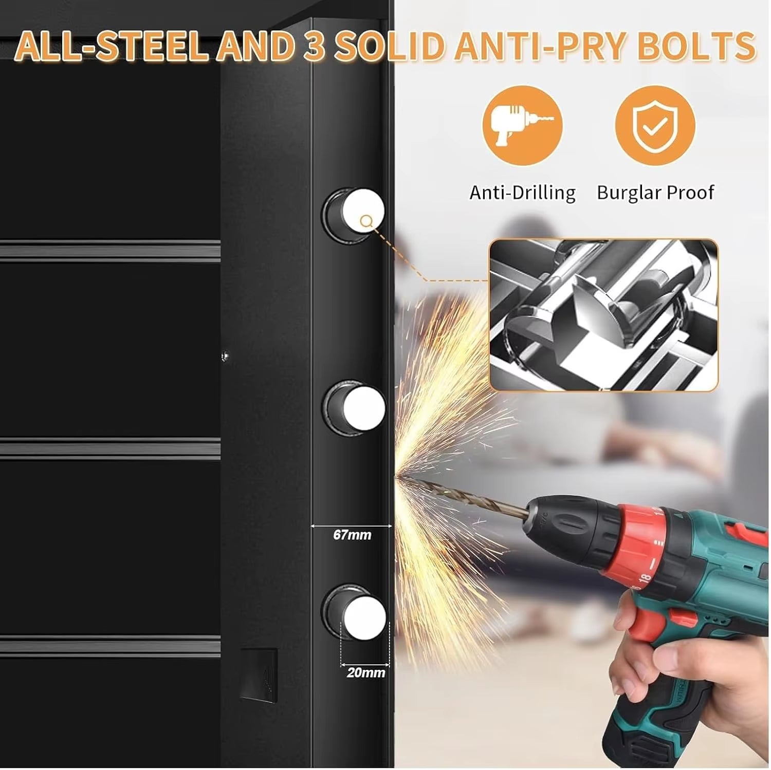 3.0 Cub Large Home Safes Fireproof Wterproof, Anti-Theft Fireproof Safe with Programmable Keypad, Spare Keys and Alarm Systerm,