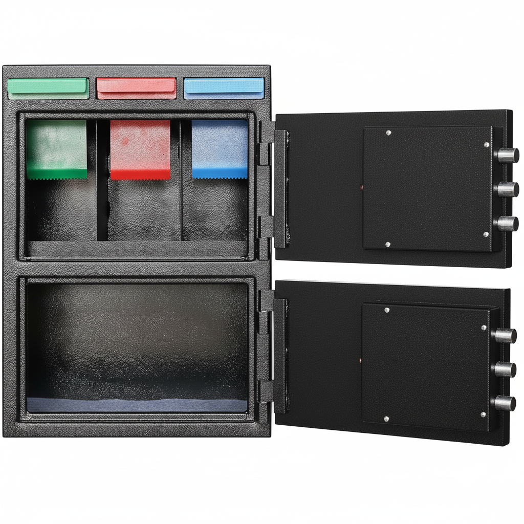T868 Two Door Multi-User Depository Drop Safe with Electronic Locks & Segregated Drop Slots, 2/88 CBF