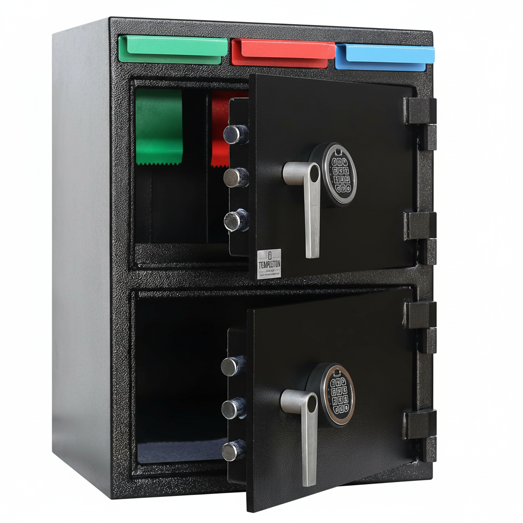 T868 Two Door Multi-User Depository Drop Safe with Electronic Locks & Segregated Drop Slots, 2/88 CBF